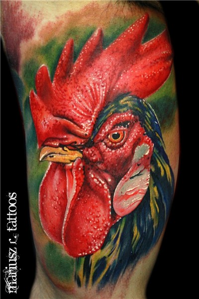 8 Sophisticated Rooster Head Tattoos * Tattoodo