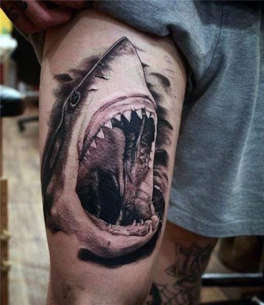 90 Shark Tattoo Designs For Men Underwater Food Chain with r