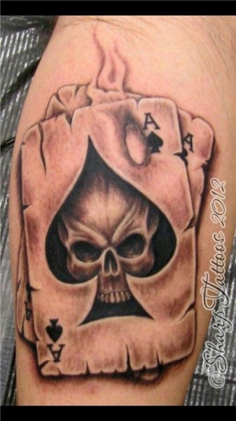 Ace Skull Tattoo handrücken, Ganzarm-tattoos, Tattoo ideen