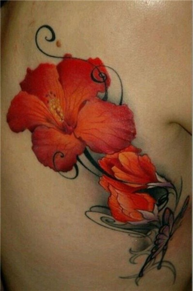 Amazing Side Rib Hibiscus Flower Tattoo Hibiscus tattoo, Hib