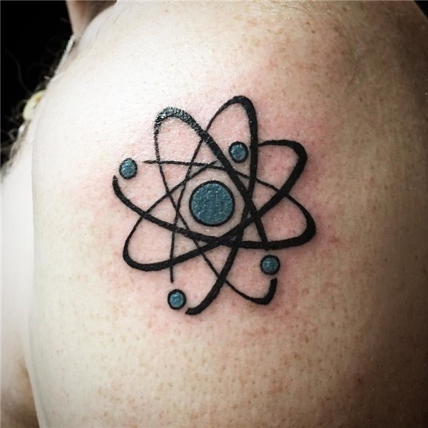 An atom tattoo I did. #tattoo #atom #science #sciencetattoo