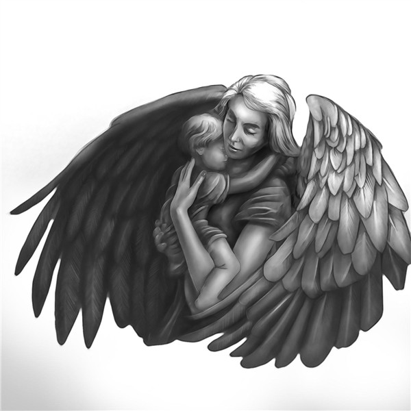 Angel Holding Baby Tattoo Stencil - Bing images