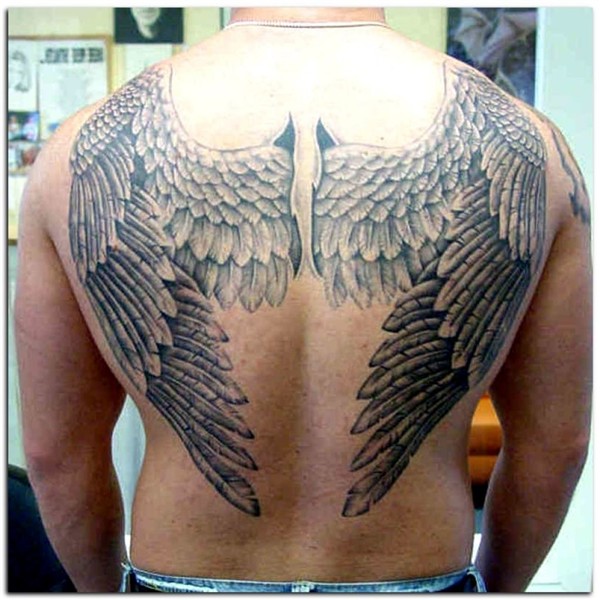 Angel Wing Tattoos for Men Wings tattoo, Back tattoos for gu