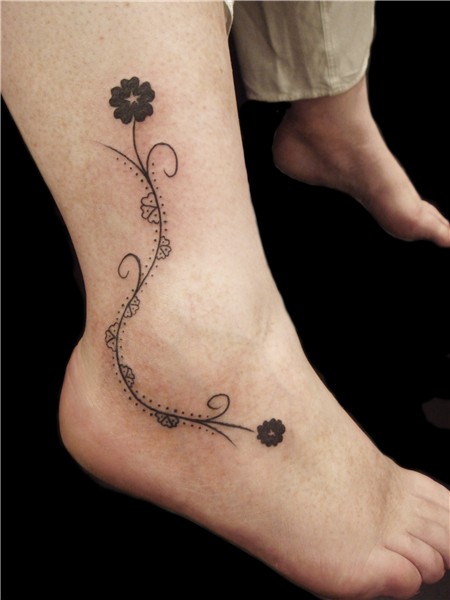 Ankle flower Tattoos