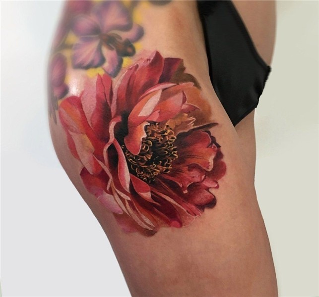 Antonina Trochina Peonies tattoo, Pink peony tattoo, Realist