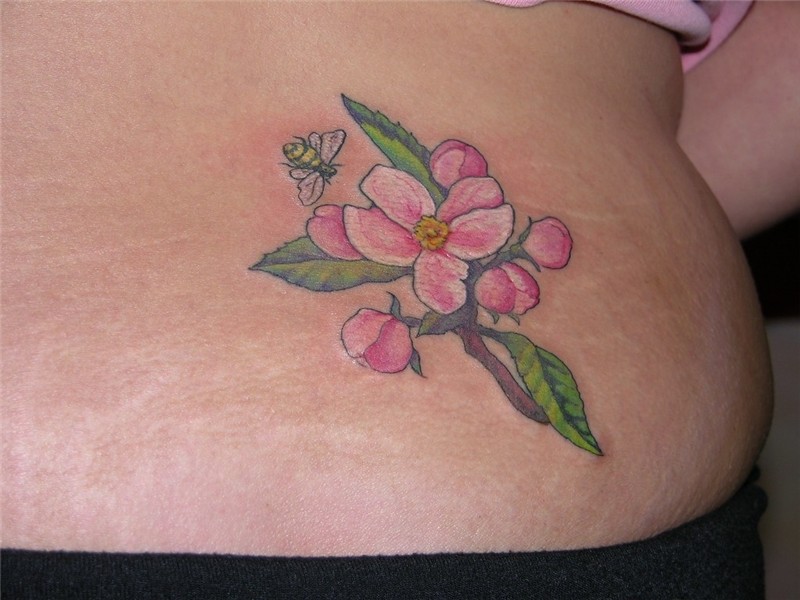 Apple Blossom & Bee Medicine Tattoos by Jennifer Moore at .