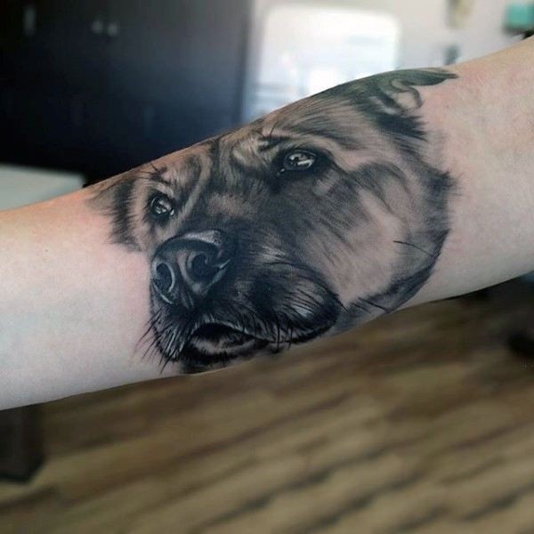 Arm Dog Tattoo - Tattoo Pins Dog tattoos, Animal tattoos, Do