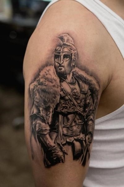 Arm Realistic Warrior Tattoo by Bang Bang