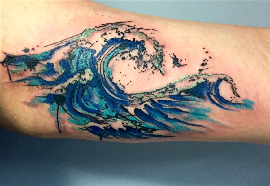 Art and Tattoo By Jenelle Wolfe Tattoos, Waves tattoo, Sleev