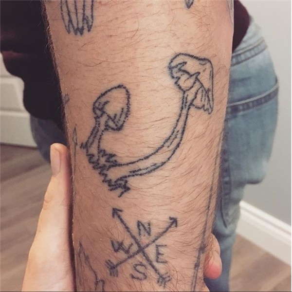 A stick and poke tattoo i made on my friend :) Stick poke ta