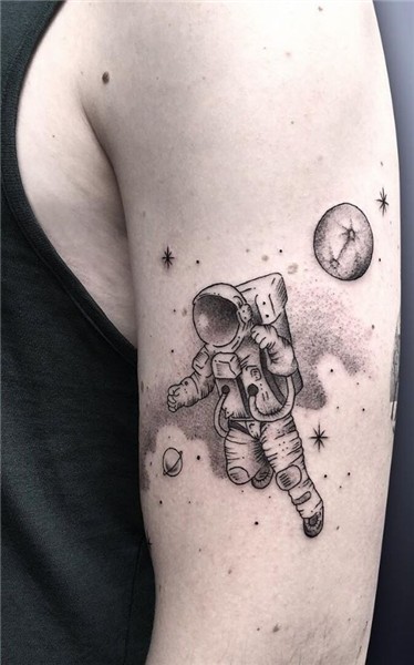 Astronaut Tattoo - InkStyleMag Astronaut tattoo, Planet tatt
