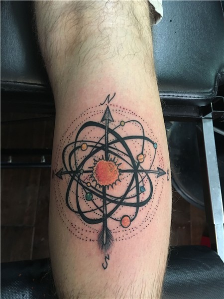 Atom tattoo by Rio Vandivier Tattoos, Atom tattoo, Dreamcatc
