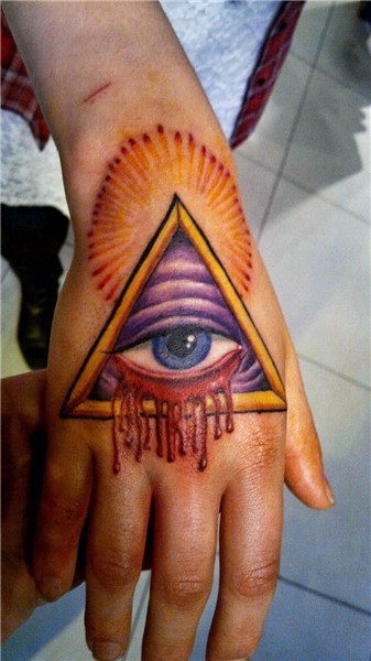 Attractive Grey Ink Illuminati Eye Tattoo On Shoulder