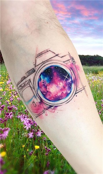 Aturde acuarela tatuajes por Adrian Bascur Watercolor galaxy