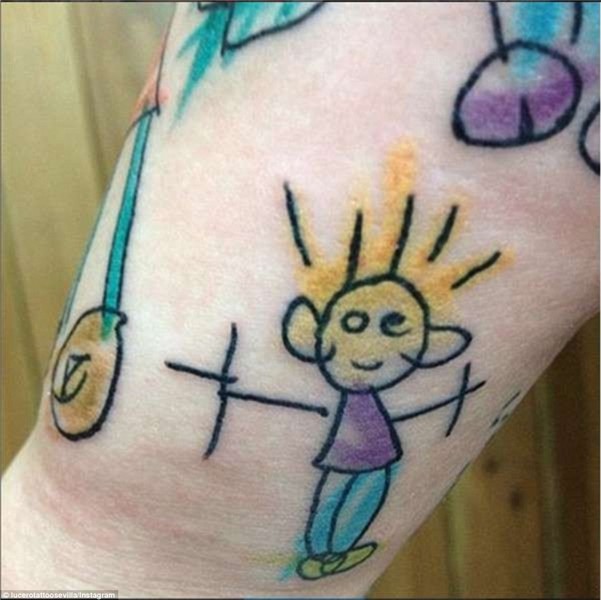 Australian parents tattoo their kids' drawings on their skin