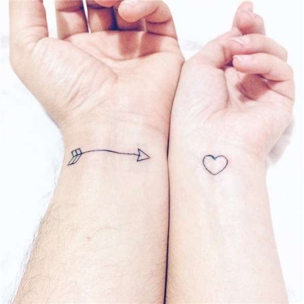 Awesome Arrow And Heart Tattoo For Couple Wrist - Segerios.c
