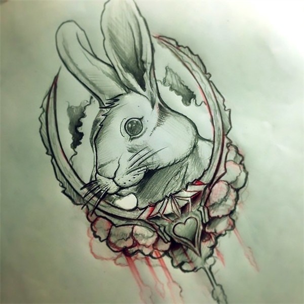 Awesome Rabbit Tattoo Design