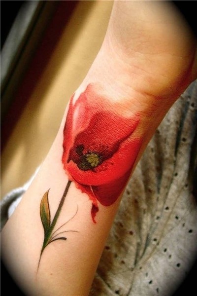 Awesome Tulip Flower Tattoo On Side Wrist Tattoo samples, Pa