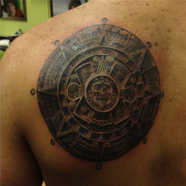 Aztec calender tattoo for shoulder back - Tattoos Book - 65.