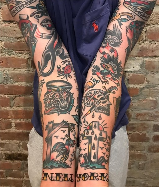 BERT KRAK Old school tattoo sleeve, Traditional tattoo sleev
