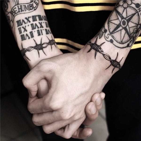Barbed wire bracelet tattoos on both wrists Tattoo bracelet,