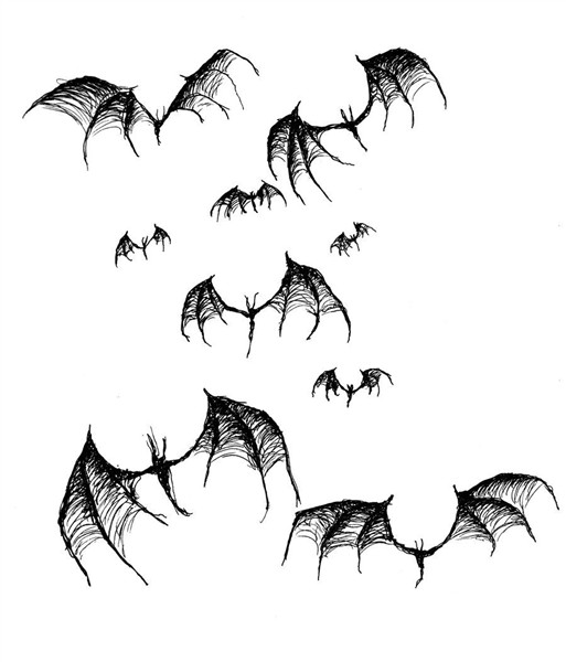 Bats by chrisbonney on deviantART Tattoo flash art, Hallowee