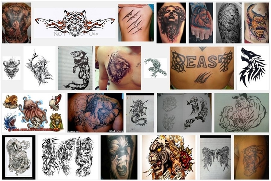 Beast lettering tattoo - Beauty-Beast-Outlines - Tattoo Mode