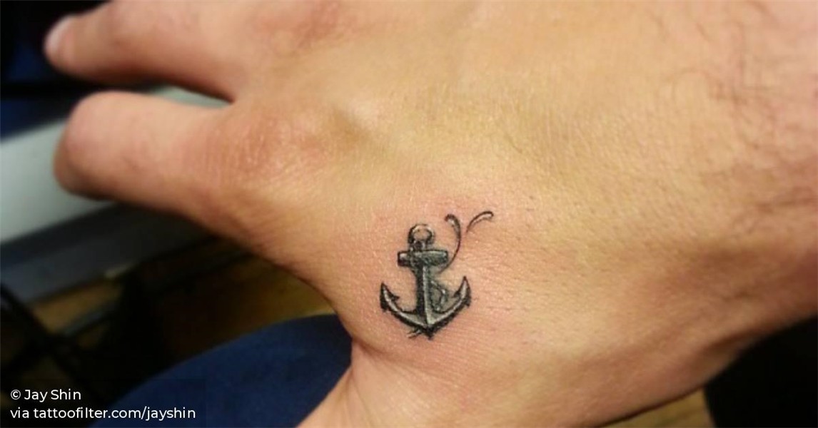 Beautiful anchor tattoo by Jay Shin.
