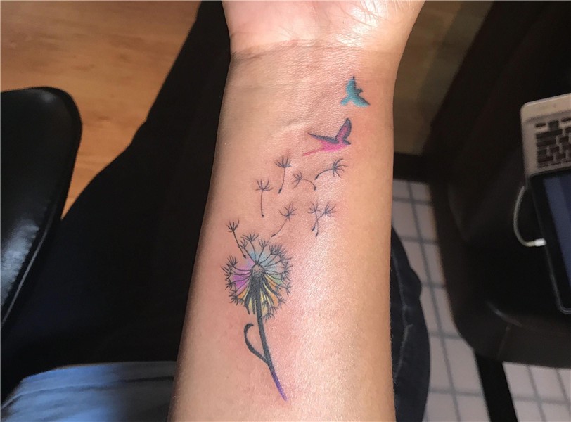 Beautiful colourful wrist tattoo Tattoos for daughters, Dand