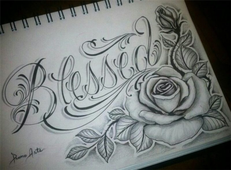 Beautiful rose Tattoo lettering, Blessed tattoos, Inspiratio