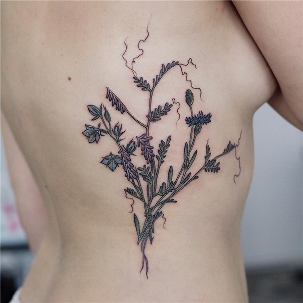 Bellflowers cornflowers and wild vetch tattoo - Tattoogrid.n