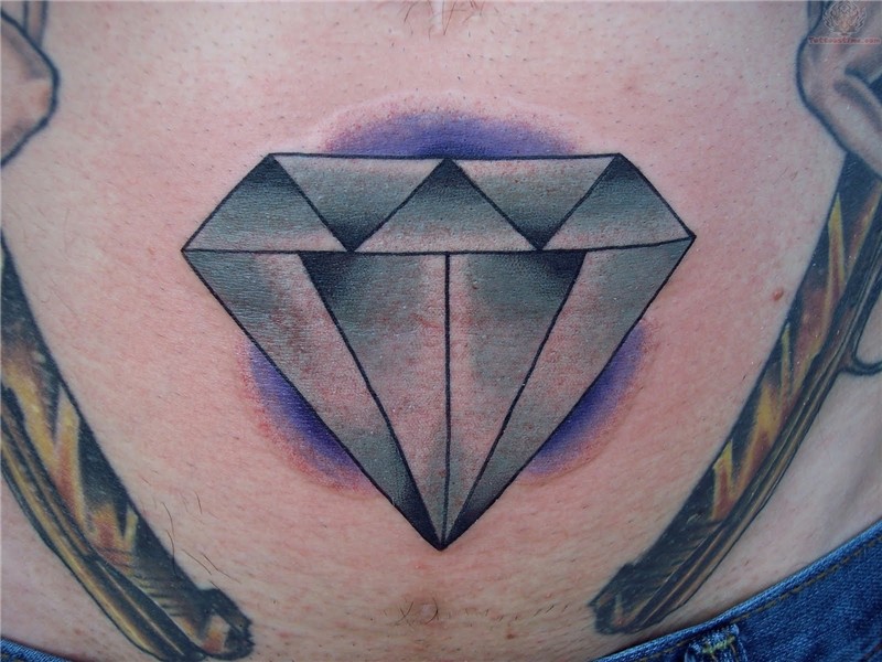 Belly Diamond Tattoo