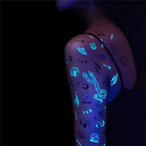 Best 12 Weed Leaf UV Tattoo by Athena Georgia Dubique - Skil