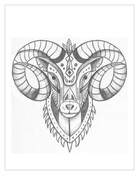 Bighorn Sheep Ram tattoo, Aries ram tattoo, Sheep tattoo