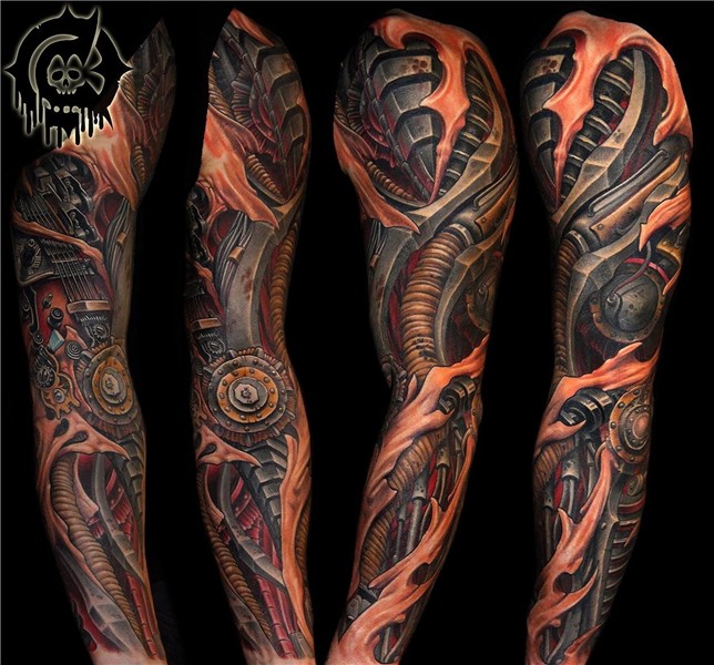 Biomechanical Tattoo Sleeve - by Julian Siebert Tatuagem org