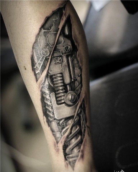 Biomechanical tattoo by Victoria TattooArtist Biomechanical