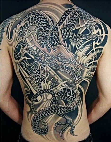 Black Dragon Chinese Tattoo For Man Back tattoos for guys, D