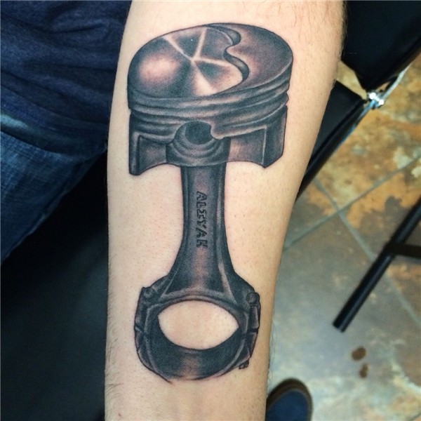 Black and grey piston tattoo Piston tattoo, Mechanic tattoo,
