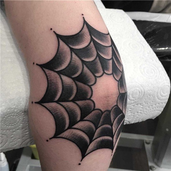 Black spiderweb elbow by Luke.A.Ashley - Tattoogrid.net