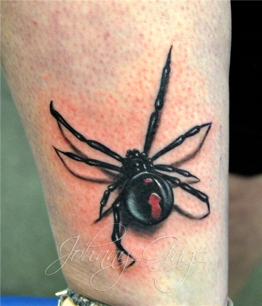 Black widow tattoo Tattooed by Johnny at; Flaming Art Tatt.