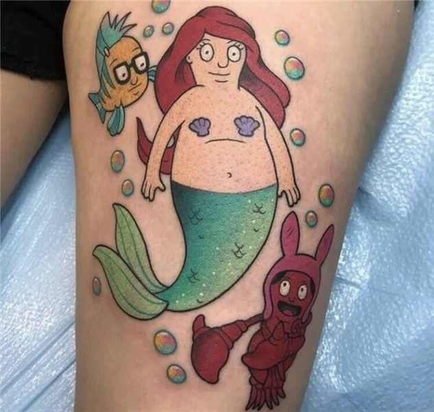 Bobs burgers tattoo Little mermaid tattoos, Mermaid tattoos,