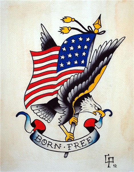 Born Free Eagle Tattoo Design - Style & Designs Eagle tattoo