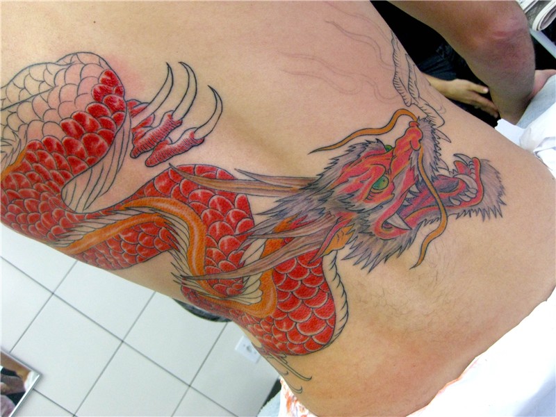 Bright Colored Chinese Dragon Tattoo Venice Tattoo Art Desig
