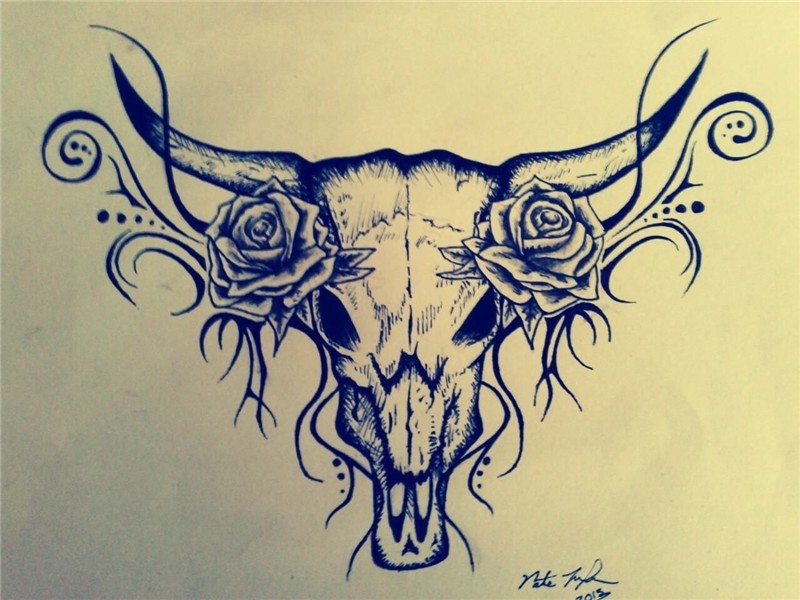 Bull skull tattoos, Taurus tattoos, Bull tattoos