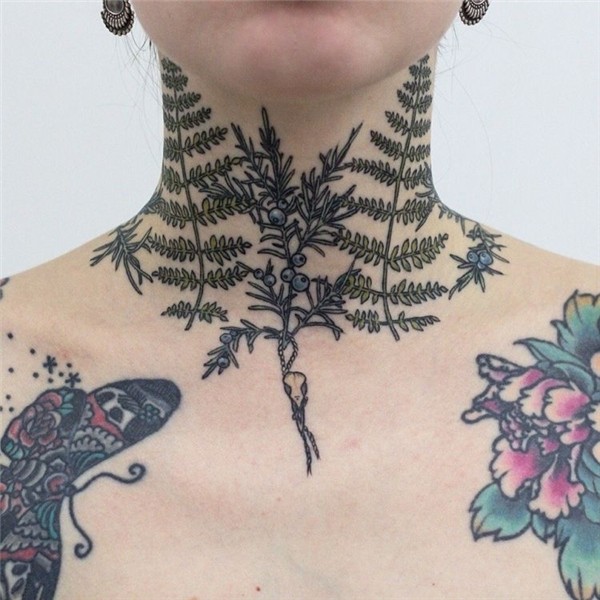 Butterfly tattoo on the neck by Jonas Ribeiro - Tattoogrid.n