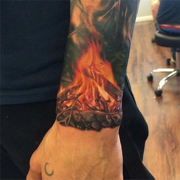 Campfire Wrist Tattoo #bestsleevetattoos Fire tattoo, Wrist