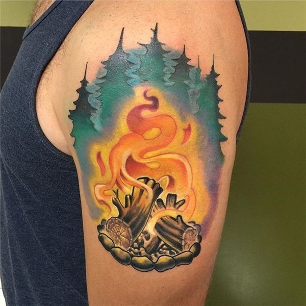 Campfire tattoo I did some final touches on last night! #tat