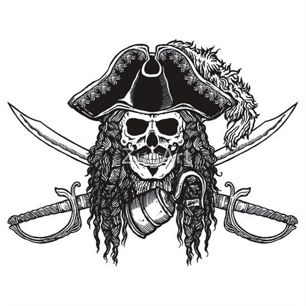 Cap'n Hook Jolly Roger Essential T-Shirt by ZugArt Pirate ta