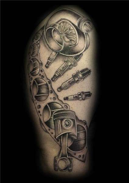 Car Mechanic sleeve by Ray Tutty tattoo studio Flickr