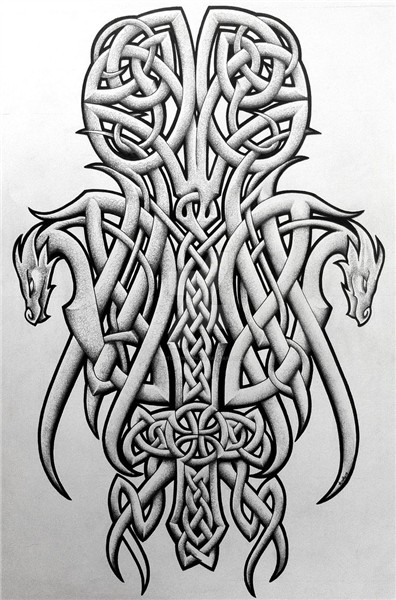 Celtic dragons and cross Viking tattoos, Celtic dragon, Celt